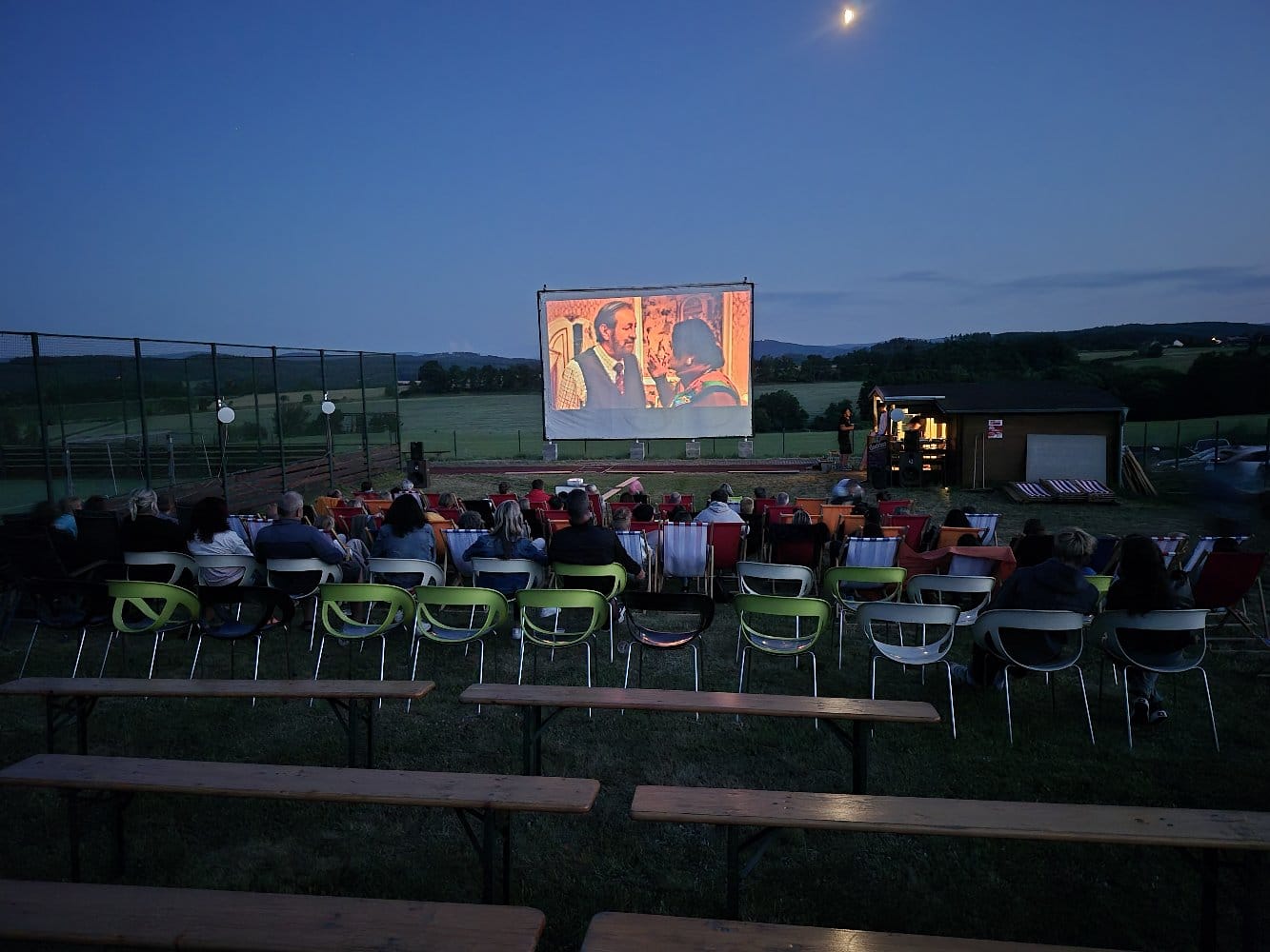 Večerní promítání v letním kině Nalžovské Hory